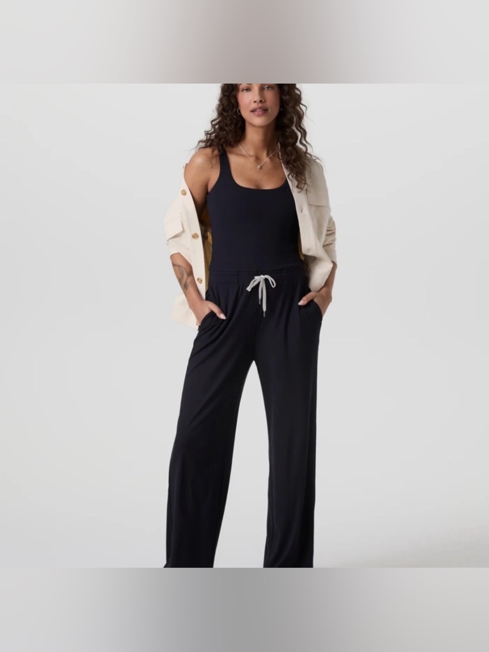 Vuori Black Wide Leg jumpsuit jumper ribbed XS